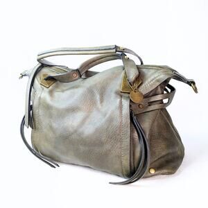 Ameere Dark Green Faux Leather Satchel Handbag